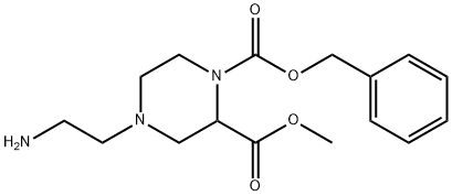 4-(2-AMino-ethyl)-piperazine-1,2-dicarboxylic acid 1-benzyl ester 2-Methyl ester Structure