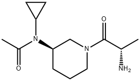 N-[(R)-1-((S)-2-AMino-propionyl)-piperidin-3-yl]-N-cyclopropyl-acetaMide,1401664-85-4,结构式