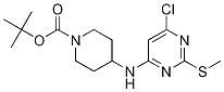 4-(6-Chloro-2-methylsulfanyl-pyrimidin-4-ylamino)-piperidine-1-carboxylic acid tert-butyl ester Struktur