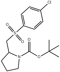 2-(4-氯-苯磺酰基甲基)-吡咯烷-1-羧酸叔丁基酯 结构式