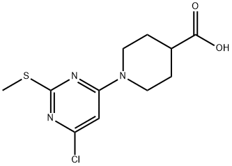 1-(6-Chloro-2-methylsulfanyl-pyrimidin-4-yl)-piperidine-4-carboxylic acid|1-(6-氯-2-甲硫基-嘧啶-4-基)-哌啶-4-羧酸