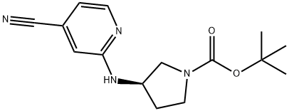 (R)-3-(4-氰基-吡啶-2-基氨基)-吡咯烷-1-羧酸叔丁基酯,1289585-13-2,结构式