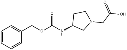 ((R)-3-BenzyloxycarbonylaMino-pyrrolidin-1-yl)-acetic acid 化学構造式