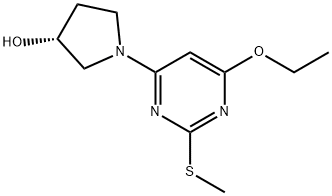 (R)-1-(6-Ethoxy-2-Methylsulfanyl-pyriMidin-4-yl)-pyrrolidin-3-ol 化学構造式