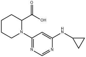 1-(6-CyclopropylaMino-pyriMidin-4-yl)-piperidine-2-carboxylic acid Structure