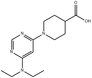 1-(6-二乙氨基-嘧啶-4-基)-哌啶-4-羧酸, 1353985-75-7, 结构式