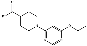 1-(6-乙氧基-嘧啶-4-基)-哌啶-4-羧酸 结构式