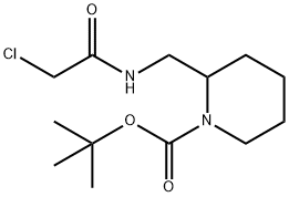 2-[(2-氯-乙酰基氨基)-甲基]-哌啶-1-羧酸叔丁酯,1312455-22-3,结构式