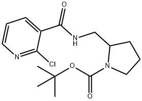2-{[(2-Chloro-pyridine-3-carbonyl)-aMino]-Methyl}-pyrrolidine-1-carboxylic acid tert-butyl ester Struktur