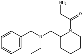 2-AMino-1-{2-[(benzyl-ethyl-aMino)-Methyl]-piperidin-1-yl}-ethanone 结构式