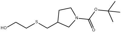 3-(2-Hydroxy-ethylsulfanylMethyl)-pyrrolidine-1-carboxylic acid tert-butyl ester Structure