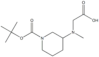 3-(羧甲基-甲基-氨基)-哌啶-1-羧酸叔丁酯 结构式