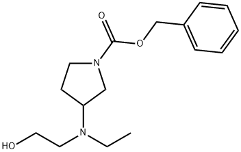 3-[Ethyl-(2-hydroxy-ethyl)-aMino]-pyrrolidine-1-carboxylic acid benzyl ester 结构式