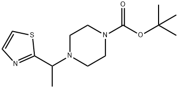 4-(1-Thiazol-2-yl-ethyl)-piperazine-1-carboxylic acid tert-butyl ester Structure