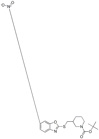 3-(6-Nitro-benzooxazol-2-ylsulfanyl
Methyl)-piperidine-1-carboxylic aci
d tert-butyl ester