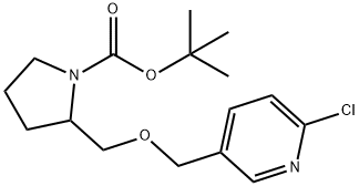 2-(6-氯吡啶-3-基甲氧基)-吡咯烷-1-羧酸叔丁基酯,1261231-95-1,结构式