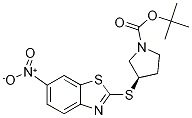 (R)-3-(6-Nitro-benzothiazol-2-ylsul
fanyl)-pyrrolidine-1-carboxylic aci
d tert-butyl ester,,结构式