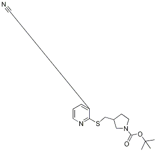 3-(3-Cyano-pyridin-2-ylsulfanylMeth
yl)-pyrrolidine-1-carboxylic acid t
ert-butyl ester Structure