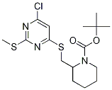 2-(6-Chloro-2-Methylsulfanyl-pyriMi
din-4-ylsulfanylMethyl)-piperidine-
1-carboxylic acid tert-butyl ester Structure