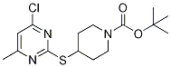 4-(4-Chloro-6-Methyl-pyriMidin-2-yl
sulfanyl)-piperidine-1-carboxylic a
cid tert-butyl ester,,结构式
