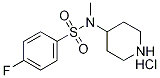 4-フルオロ-N-メチル-N-ピペリジン-4-イルベンゼンスルホンアミド塩酸塩 化学構造式