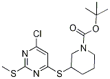 3-(6-Chloro-2-Methylsulfanyl-pyriMi
din-4-ylsulfanyl)-piperidine-1-carb
oxylic acid tert-butyl ester,,结构式