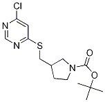 3-(6-Chloro-pyriMidin-4-ylsulfanylM
ethyl)-pyrrolidine-1-carboxylic aci
d tert-butyl ester 结构式