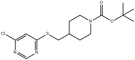 4-(6-氯嘧啶-4-基硫烷基甲基)-哌啶-1-羧酸叔丁基酯 结构式