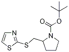 2-(Thiazol-2-ylsulfanylmethyl)-pyrrolidine-1-carboxylic acid tert-butyl ester Struktur