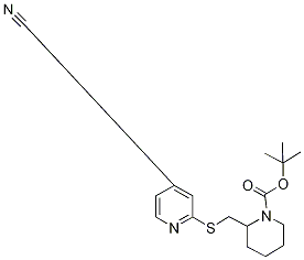 2-(4-Cyano-pyridin-2-ylsulfanylMeth
yl)-piperidine-1-carboxylic acid te
rt-butyl ester,,结构式