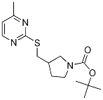 3-(4-Methyl-pyriMidin-2-ylsulfanylM
ethyl)-pyrrolidine-1-carboxylic aci
d tert-butyl ester,,结构式