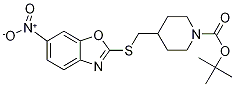 4-(6-Nitro-benzooxazol-2-ylsulfanyl
Methyl)-piperidine-1-carboxylic aci
d tert-butyl ester,,结构式