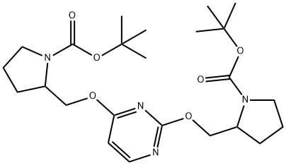 tert-butyl-2-((2-((1-(tert-butoxycarbonyl)pyrrolidin-2-yl)methoxy)pyrimidin-4-yloxy)methyl)pyrrolidine-1-carboxylate|2-((2-((1-(叔丁氧羰基)吡咯烷-2 - 基)甲氧基)嘧啶-4 - 氧基)甲基)吡咯烷-1 - 甲酸叔丁酯