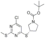 (S)-3-(6-Chloro-2-Methylsulfanyl-py
riMidin-4-ylsulfanyl)-pyrrolidine-1
-carboxylic acid tert-butyl ester,,结构式