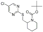 2-(5-Chloro-pyriMidin-2-ylsulfanylM
ethyl)-piperidine-1-carboxylic acid
tert-butyl ester,,结构式