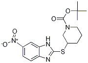 3-(6-Nitro-1H-benzoiMidazol-2-ylsul
fanyl)-piperidine-1-carboxylic acid
tert-butyl ester 化学構造式