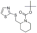 2-(Thiazol-2-ylsulfanylmethyl)-piperidine-1-carboxylic acid tert-butyl ester Structure