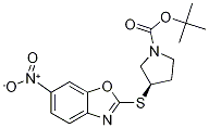 (R)-3-(6-Nitro-benzooxazol-2-ylsulf
anyl)-pyrrolidine-1-carboxylic acid
tert-butyl ester 结构式