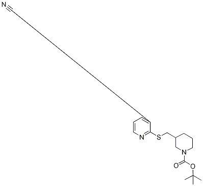 3-(3-Cyano-pyridin-2-ylsulfanylMeth
yl)-piperidine-1-carboxylic acid te
rt-butyl ester,,结构式