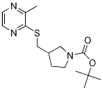 3-(3-Methyl-pyrazin-2-ylsulfanylMet
hyl)-pyrrolidine-1-carboxylic acid
tert-butyl ester,,结构式