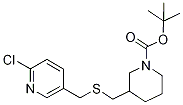 3-(6-Chloro-pyridin-3-ylMethylsulfa
nylMethyl)-piperidine-1-carboxylic
acid tert-butyl ester 化学構造式