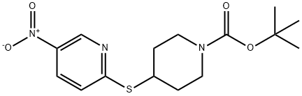 4-(5-硝基-吡啶-2-基硫烷基)-哌啶-1-羧酸叔丁基酯 结构式