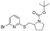 2-(6-BroMo-pyridin-2-ylsulfanylMeth
yl)-pyrrolidine-1-carboxylic acid t
ert-butyl ester 化学構造式