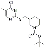 3-(4-Chloro-5-Methyl-pyriMidin-2-yl
sulfanylMethyl)-piperidine-1-carbox
ylic acid tert-butyl ester,,结构式