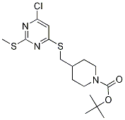 4-(6-Chloro-2-Methylsulfanyl-pyriMi
din-4-ylsulfanylMethyl)-piperidine-
1-carboxylic acid tert-butyl ester