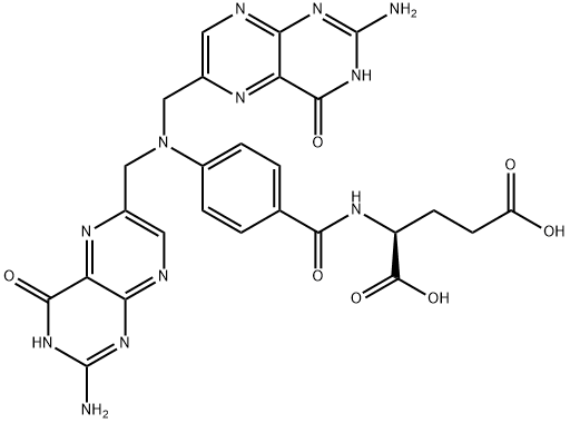 (2S)-2-[[4-[Bis[(2-aMino-4-oxo-1,4-dihydropteridin-6-yl)Methyl]aMino]benzoyl]aMino]pentanedioic Acid 化学構造式