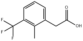 2-メチル-3-(トリフルオロメチル)フェニル酢酸 化学構造式