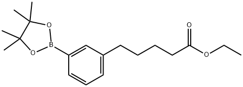 Ethyl 5-(3-(4,4,5,5-tetramethyl-1,3,2-dioxaborolan-2-yl)phenyl)pentanoate Structure