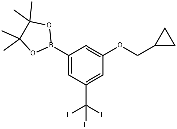 2-(3-(Cyclopropylmethoxy)-5-(trifluoromethyl)phenyl)-4,4,5,5-tetramethyl-1,3,2-dioxaborolane 化学構造式