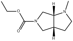 (3aR,6aR)-1-Methyl-5-ethoxycarbonylhexahydropyrrolo[3,4-b]pyrrole 化学構造式